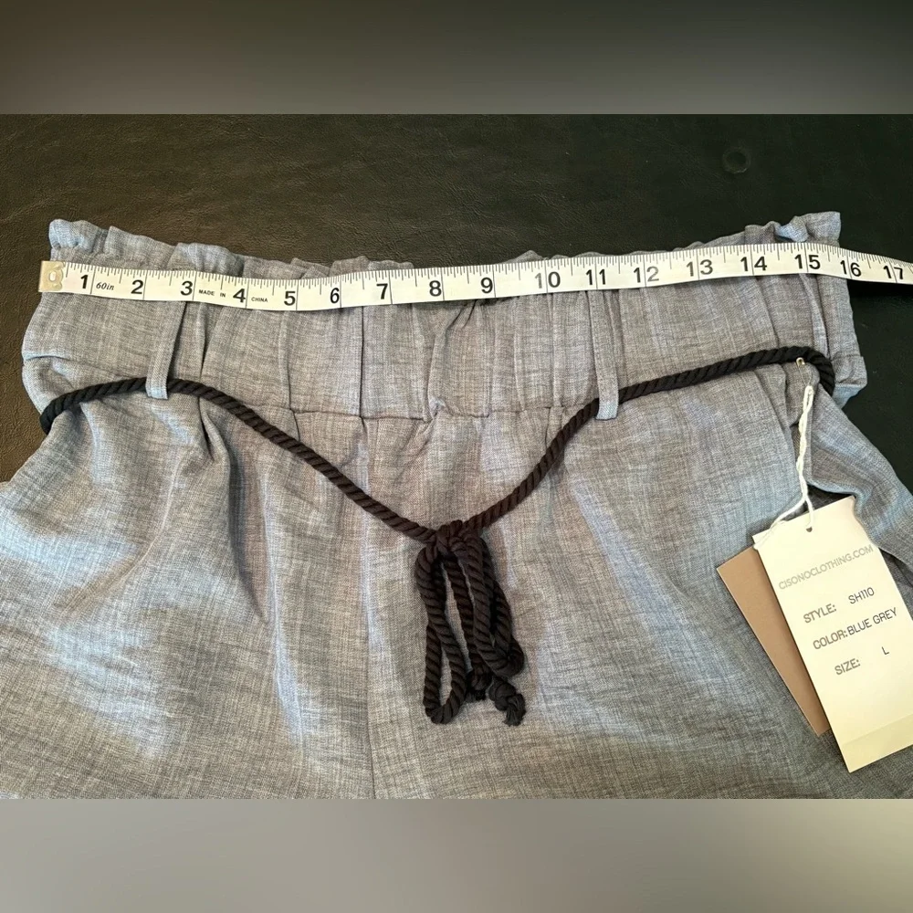 Ci Sono High Waist Blue Grey Shorts NWT size Large